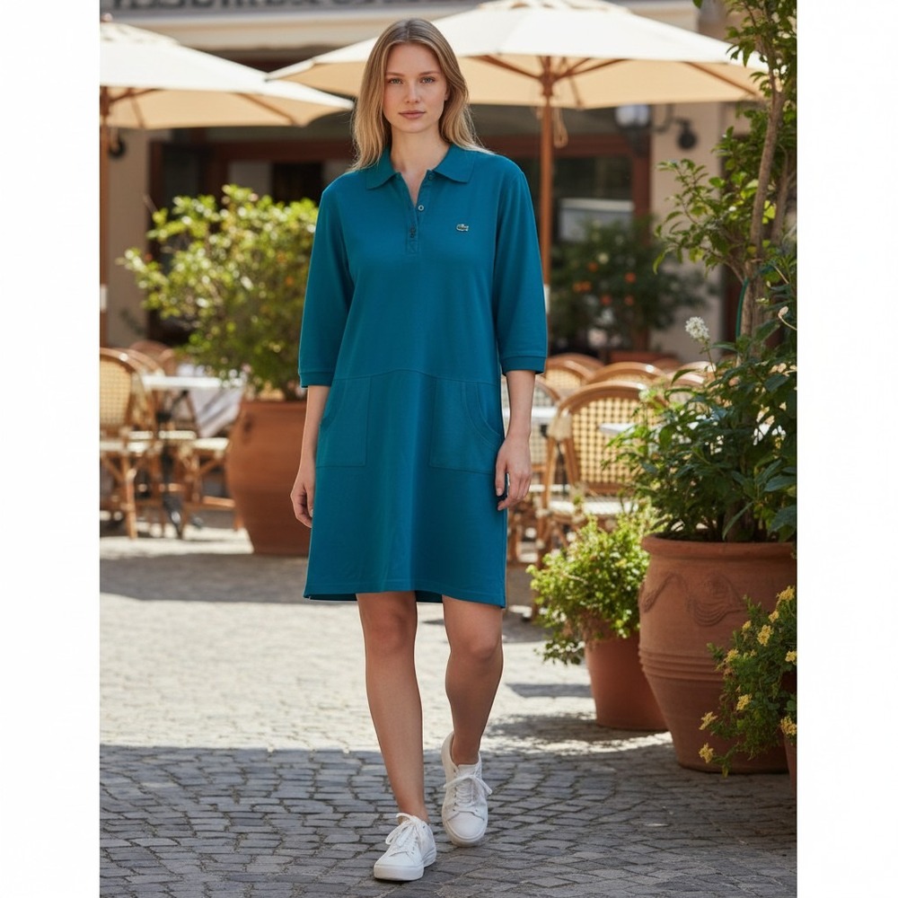 Lacoste made in France sz XXL green/blue shirt preppy dress pockets MM